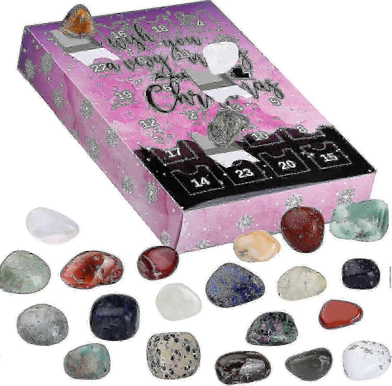 2025 Christmas Advent Calendar, 24 Gemstones Advent Calendar, Crystal Advent Calendar, 24 Days Xmas Countdown Calendar For Boys Girls
