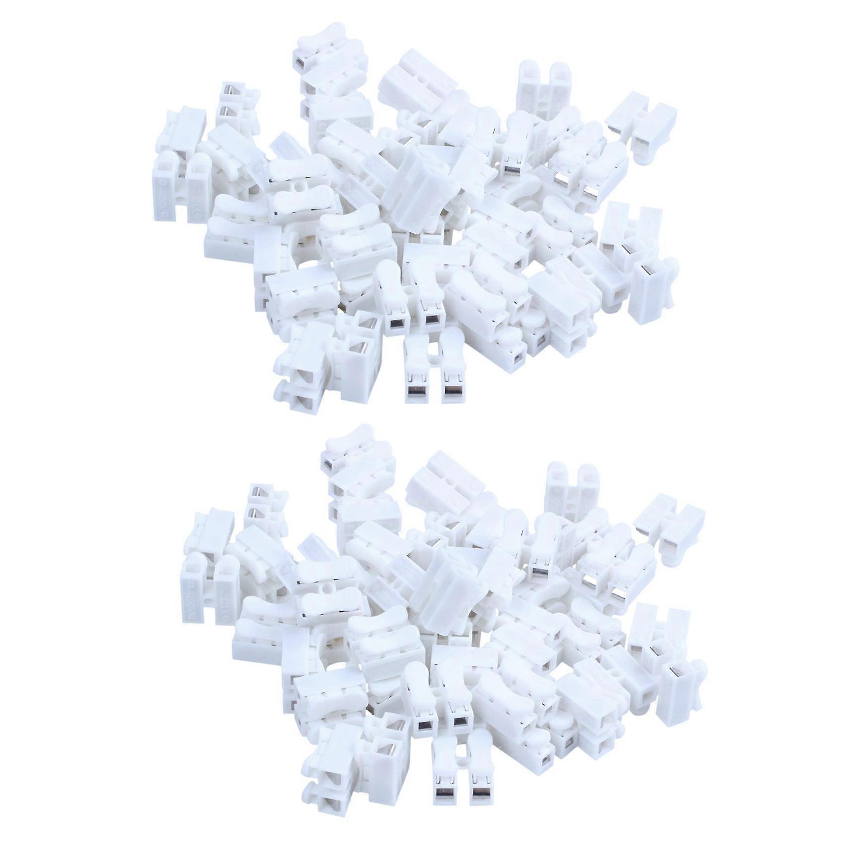 100PCS CH2 Spring Quick Wire Connector Cable Clamp Terminal Block Connector for LED Strip Light