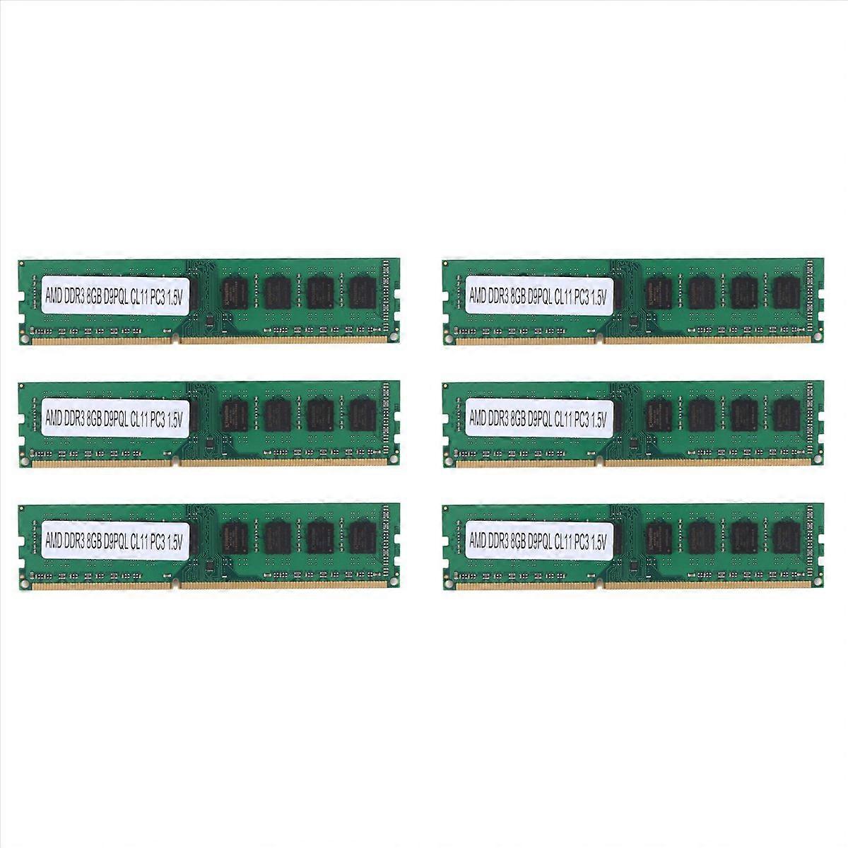 6X Tsulyn 8Gb Ddr3 1600Mhz Ram Desktop Memory Dimm Only for Amd F2 M2 Computer Pc