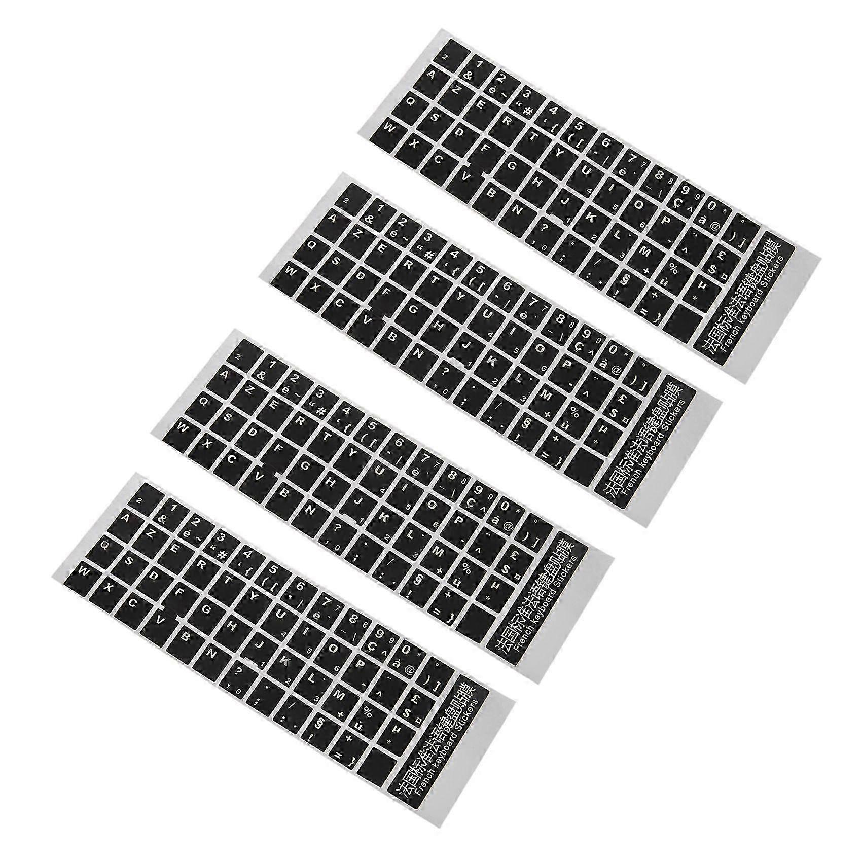 ラップトップ用ブラックキーボードカバー French Azerty 4X ホワイト