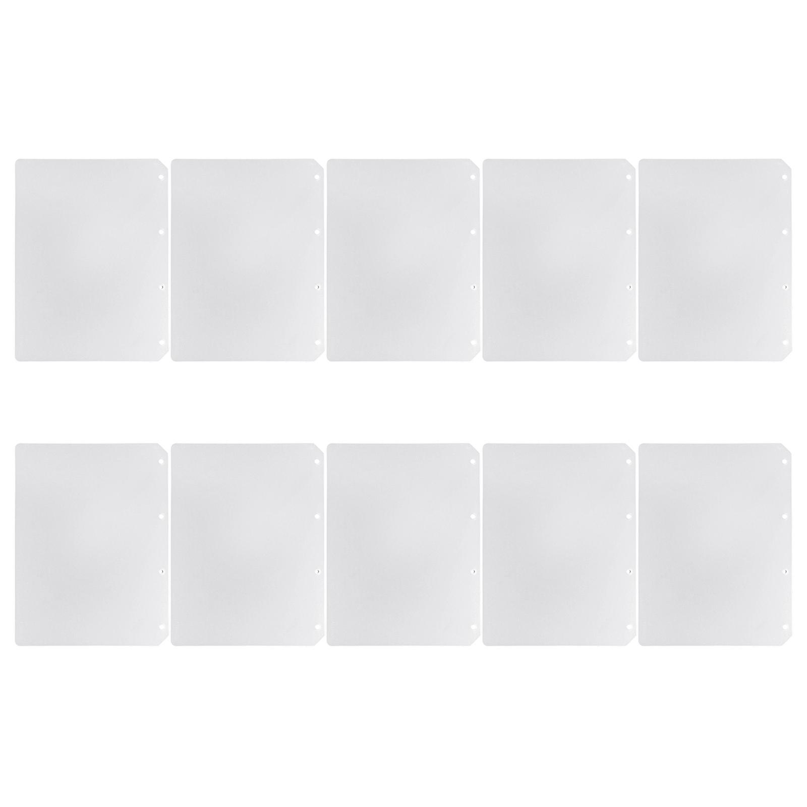 10 Part Clear Dull Page Separators Strong Impermeable Sheet Protectors for Journals Multicolor