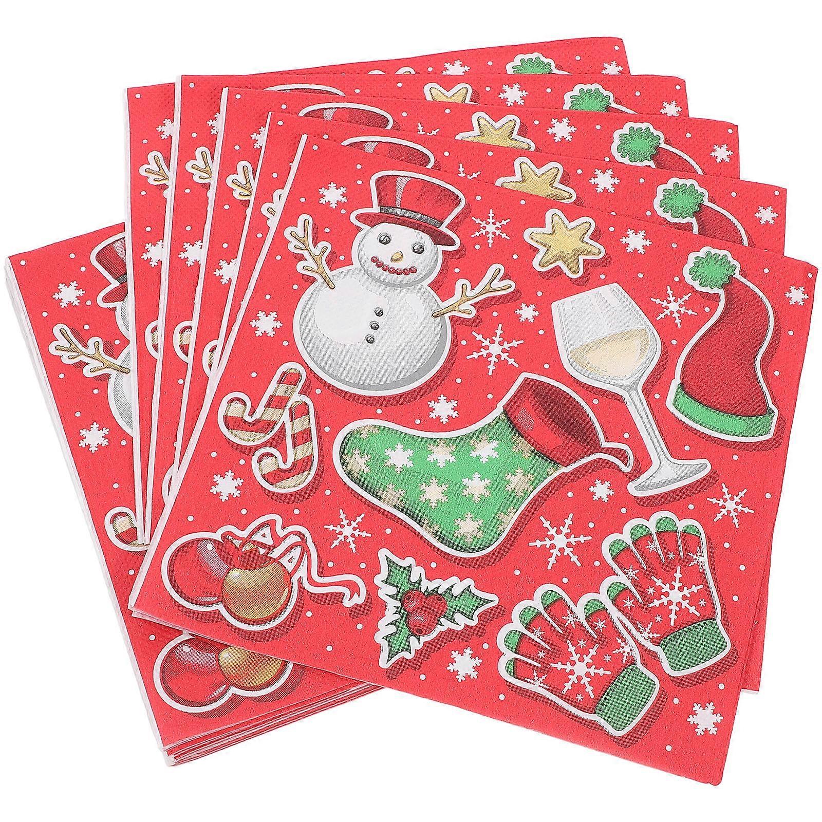 Multi Color Printed Disposable Christmas Napkins for Party Use 1 Bag