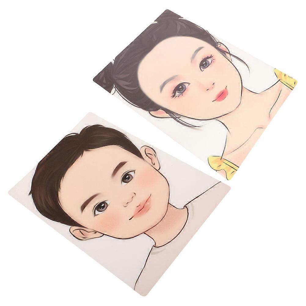 Painting Template Face Mannequin Makeup Practice Multi Color Plastic Material For Beginners 2Pack