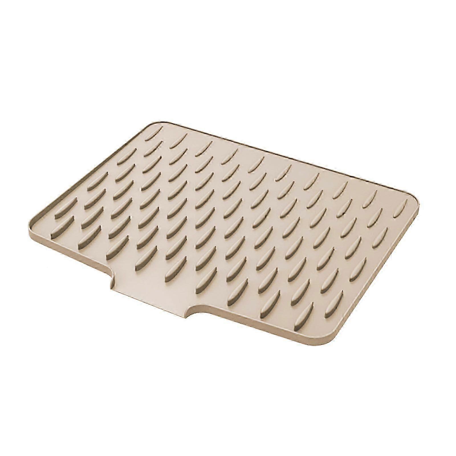 Silicone Drain Mat for Kitchen Counter Non-Slip Heat Resistant Dish Drying Pad with Built-in Drain