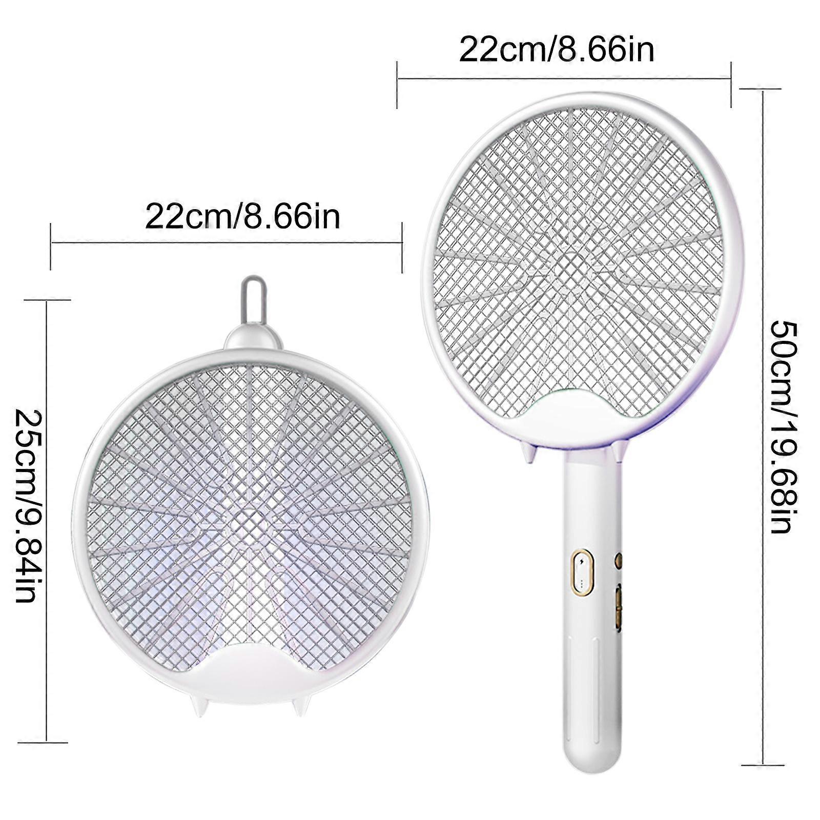 Electric Mosquito Racket Wall-mounted Fly Swatter UV Light Rotatable Fly Trap USB Rechargeable Pest  Bug Zapper Tools for Indoor