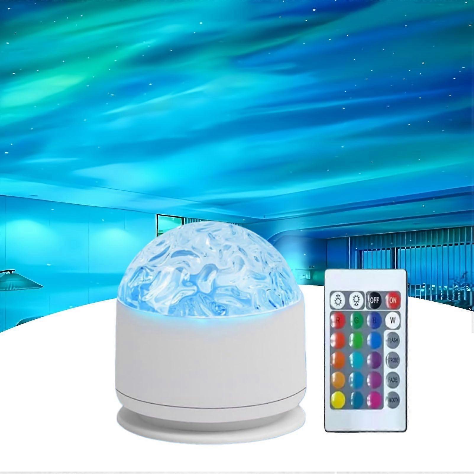 Northern Lights Projector 2 in 1 with Waves, 16 Color LED, Remote Control for Bedroom and Party
