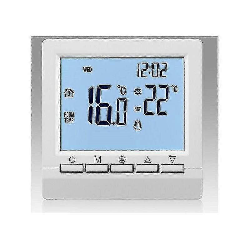 Gas Boiler Heating Thermostat 1.5v Battery Powered Temperature Controller With White Backlight For Boilers Weekly Programmable