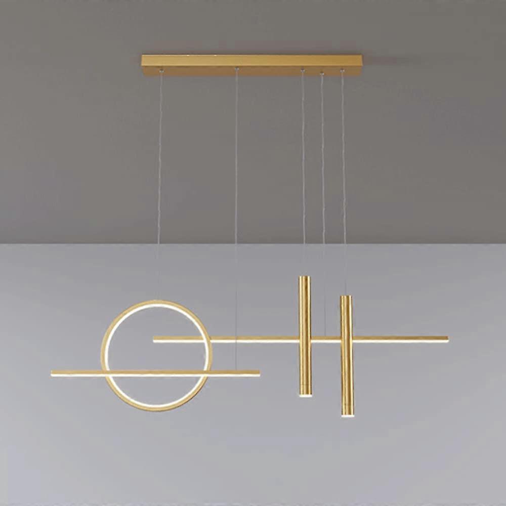 LED Kitchen Island Pendant Light, 120cm Adjustable Modern Linear Chandelier with 3 Color Modes