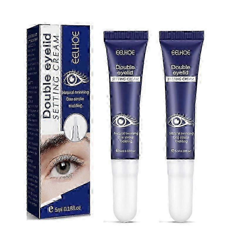 Double Eyelid Setting Cream, 2pcs Natural Invisible Effective Long-Lasting Double Eyelid Styling Cream