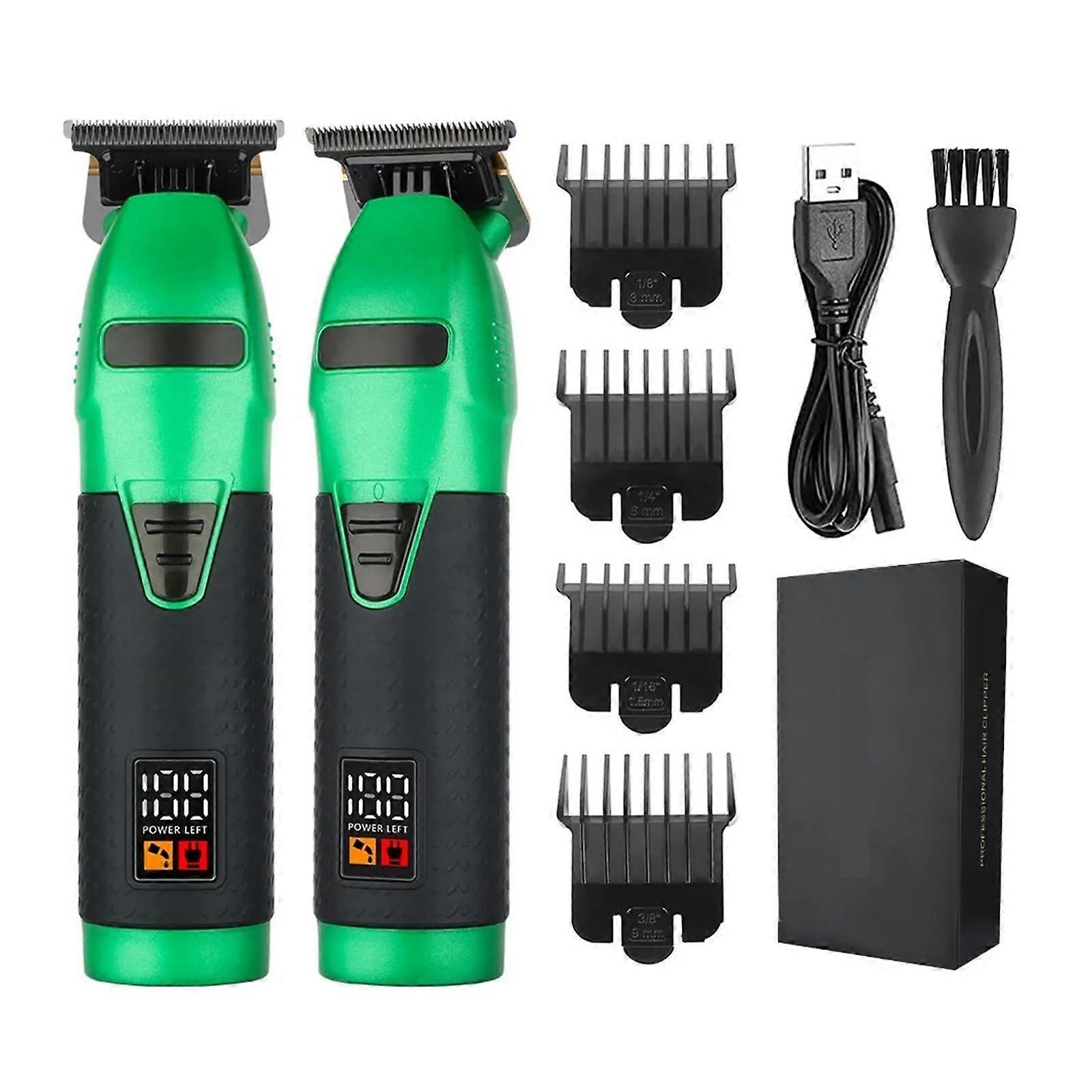 Electric Hair Clipper for Men with Digital Display, Powerful Rotary Motor, Adjustable Cutting Length, Green S11