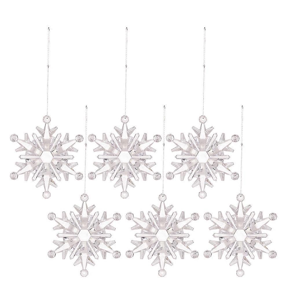 Transparent Acrylic Snowflake Ornaments for Decor Holiday 6Pcs Set