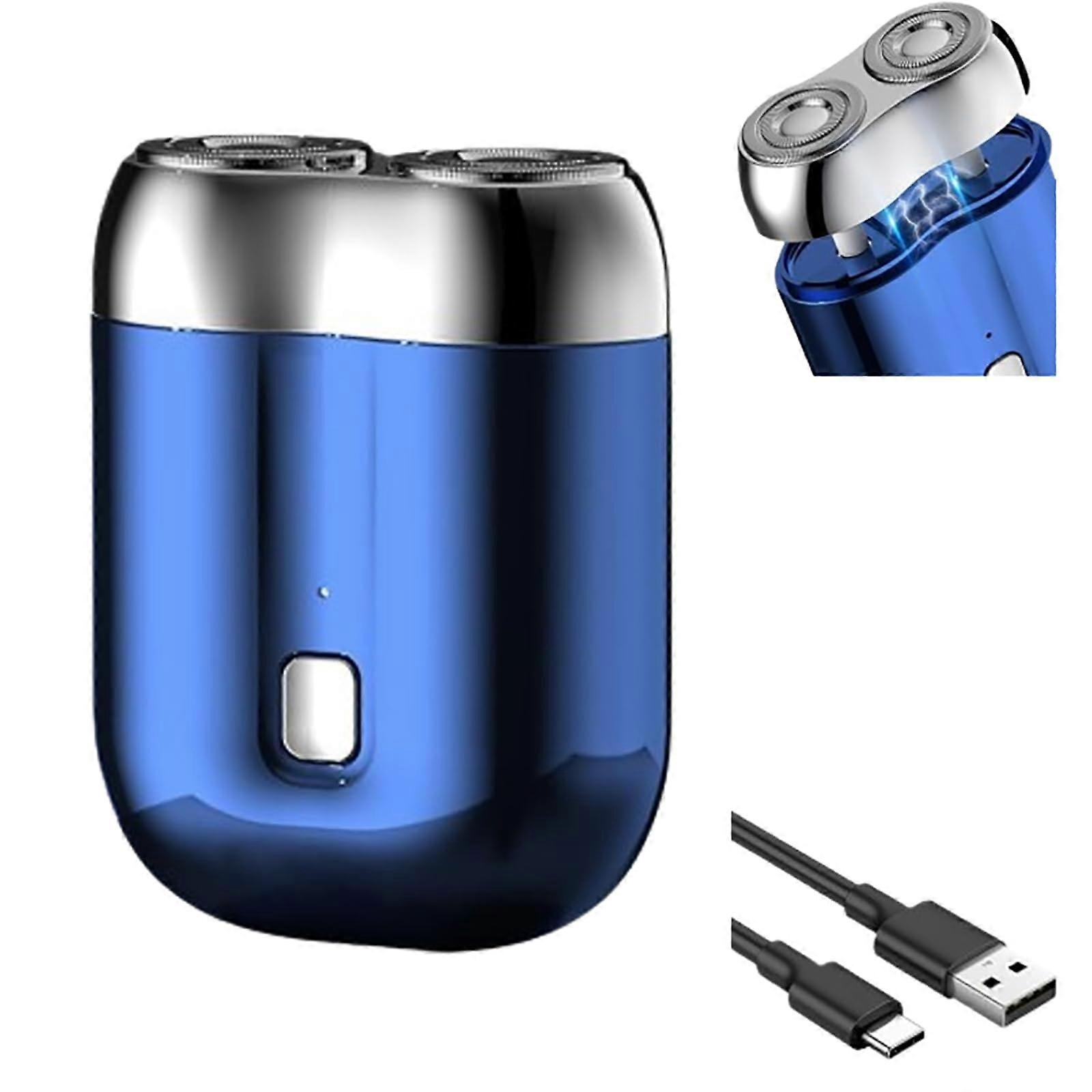 Mini Electric Shaver with Dual Precision Magnetic Heads, Waterproof USB Rechargeable Razor for Men