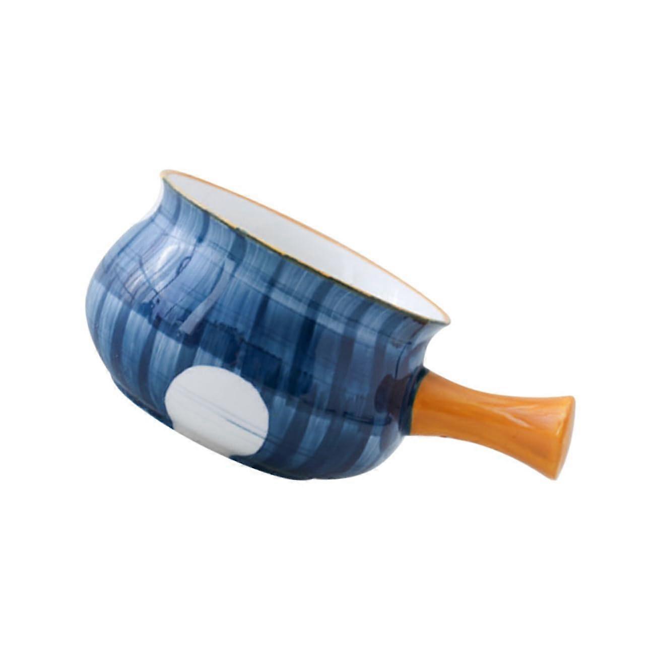 Ceramic Soup Bowl with Handle, Insulated AntiScalding Dinnerware Set for Kitchen and Microwave Safe