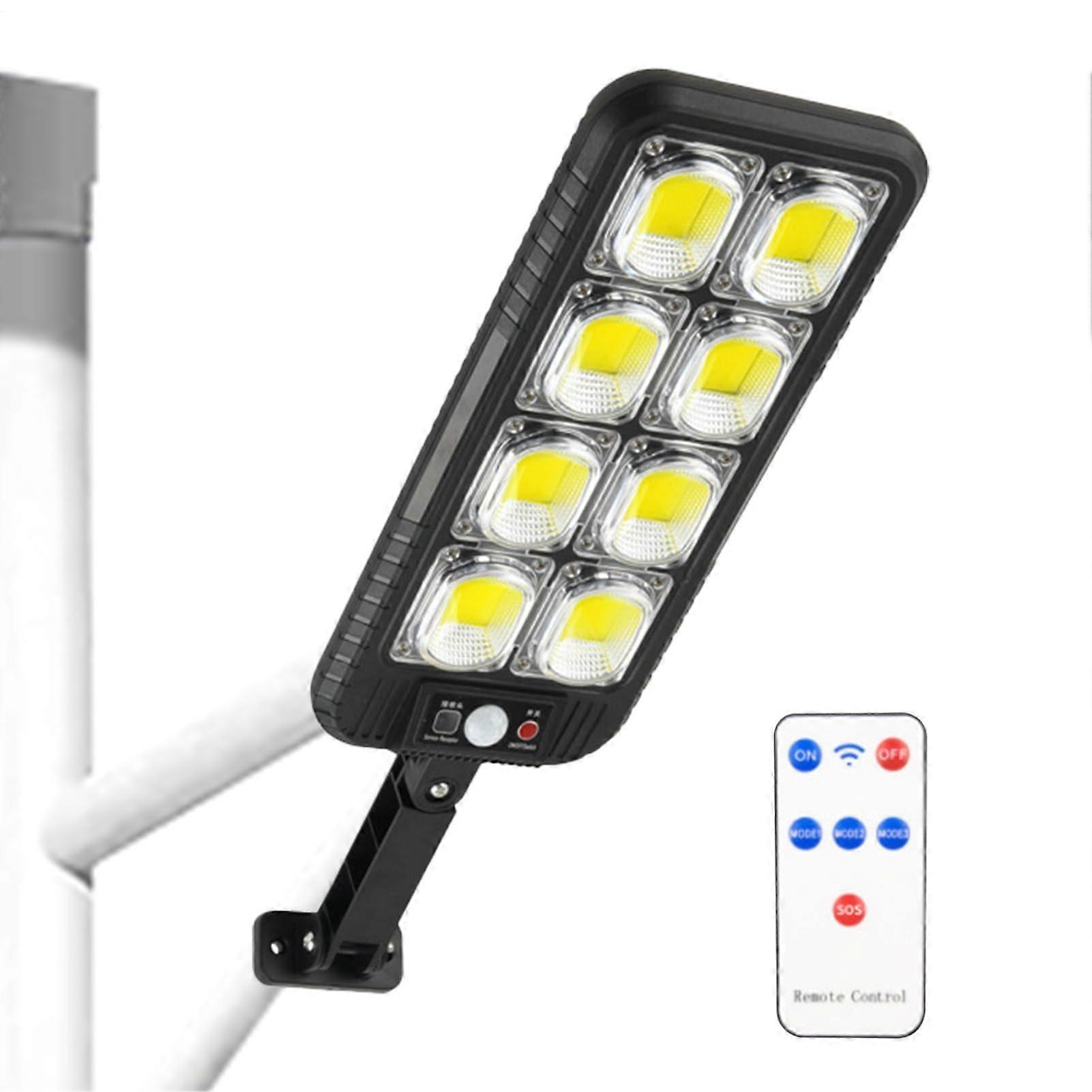 Solar Street Light Outdoor With Motion Sensor, 200 COB LED Security Flood Light For Roadway, Remote Control