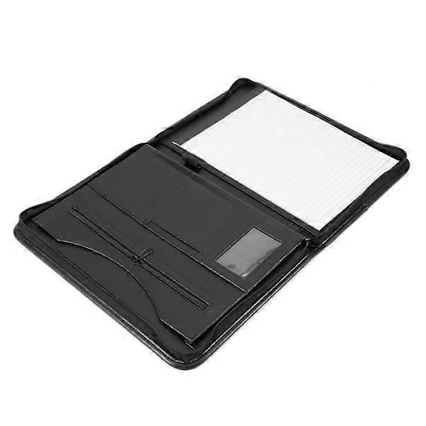 Porte-documents en similicuir A4 avec fermeture éclair, format A4, idéal pour les conférences.
