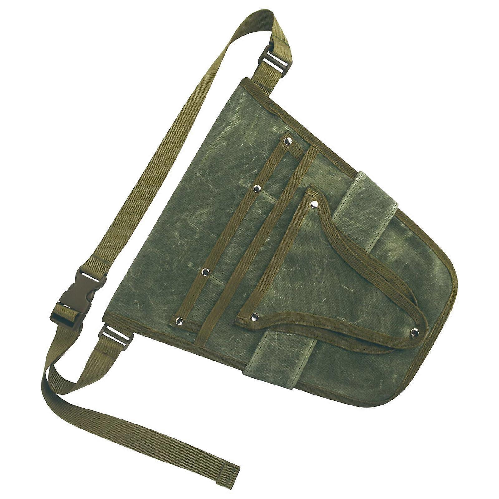 Heavy Duty Waxed Canvas Tool Belt with Adjustable Strap for Gardening, Construction and Carpentry