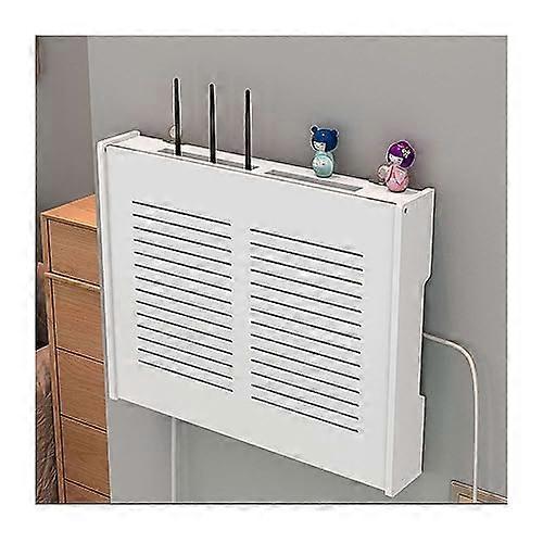 Wall Mounted Router Shelf with SignalFriendly Opening, PVC WiFi Router Storage Box for TV Set Box