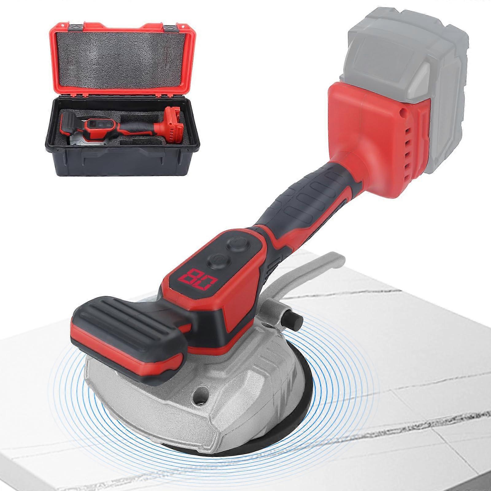Cordless Tile Vibration Tool for Milwaukee 18V Battery, 8Speed LCD Display, 5 Inch Suction Cup