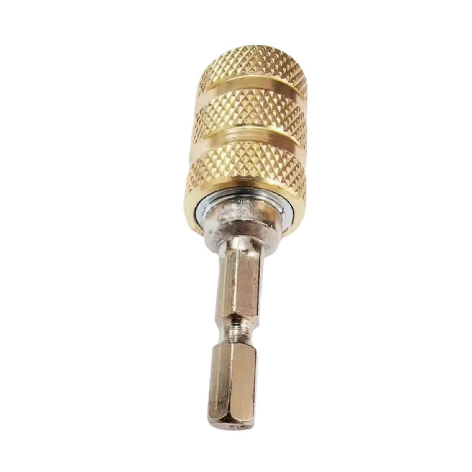 Electric Screwdriver Extension Rod 2.32Inch Self Locking Bit Holder Hex Shank Adapter Gold