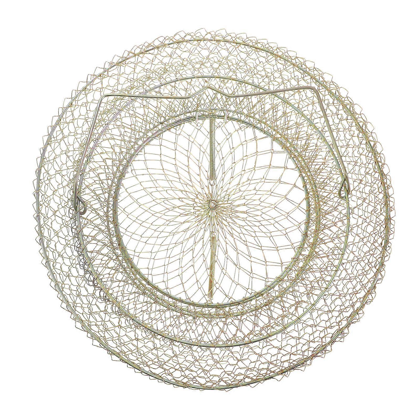 Galvanized Iron Wire Fish Basket for Fishing Use Foldable Crab Net