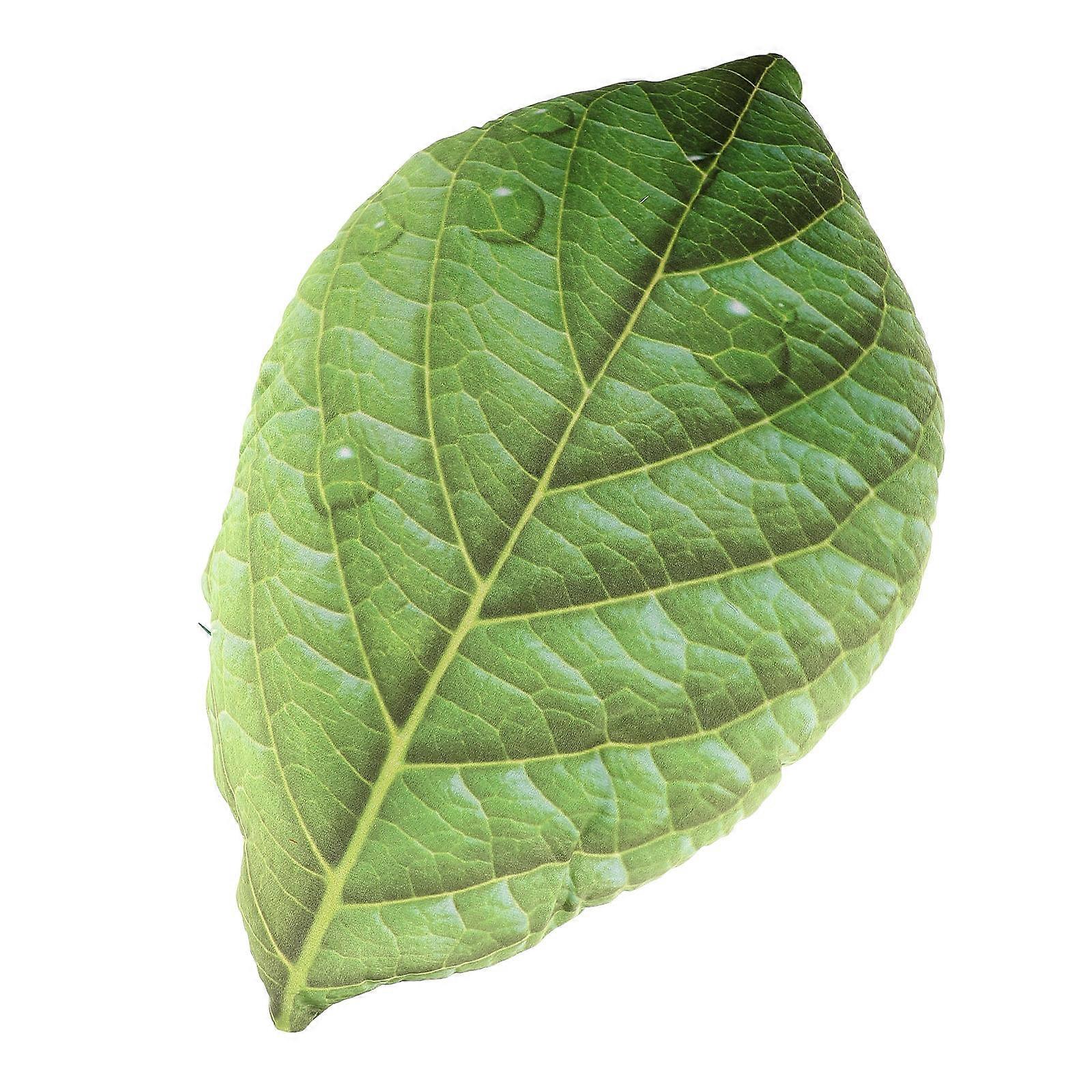 Leaf Throw Pillow for Home Decor Plush Green Stuffed Pillow