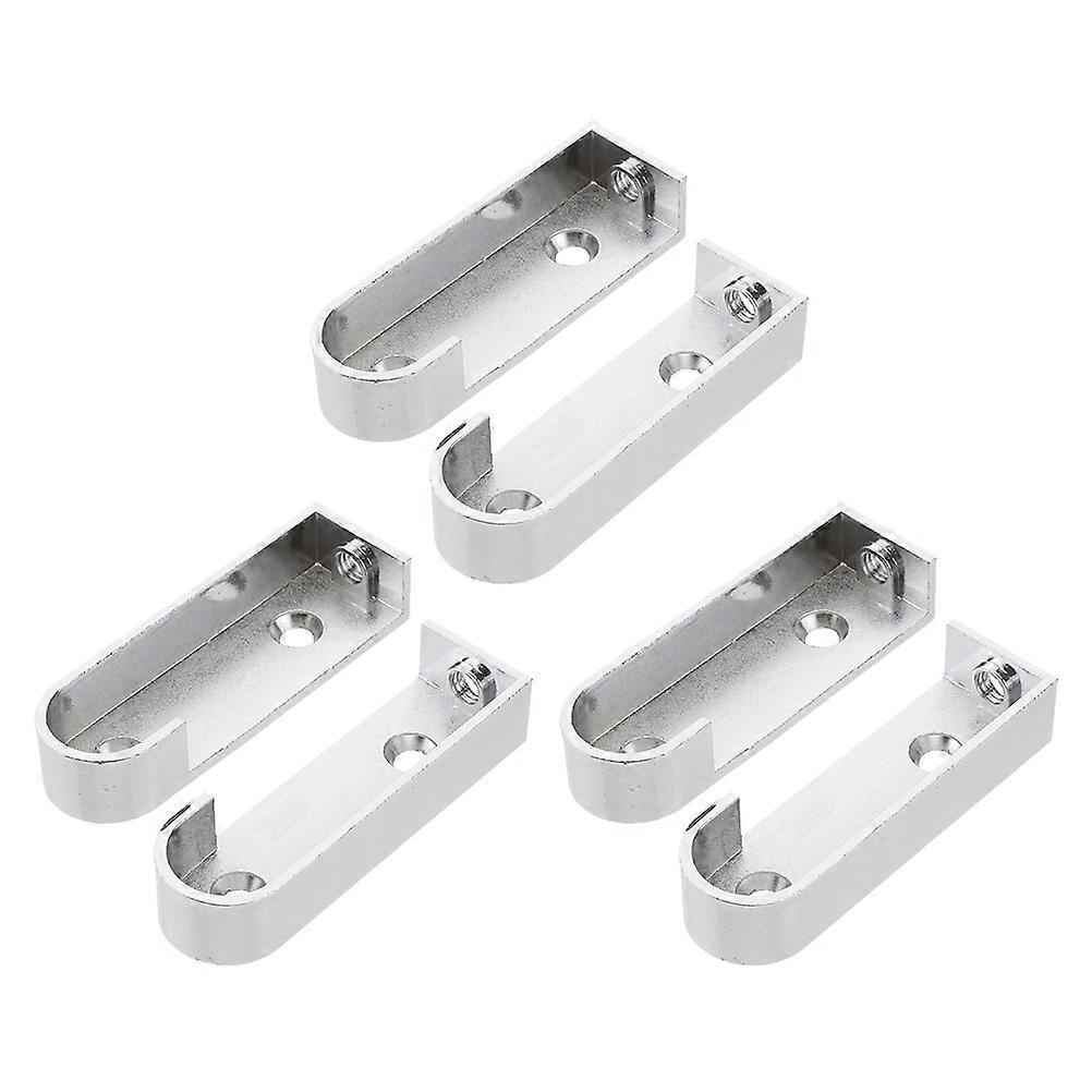 Closet Pole Socket Iron Closet Rod Support for Home Use 6Pcs Silver