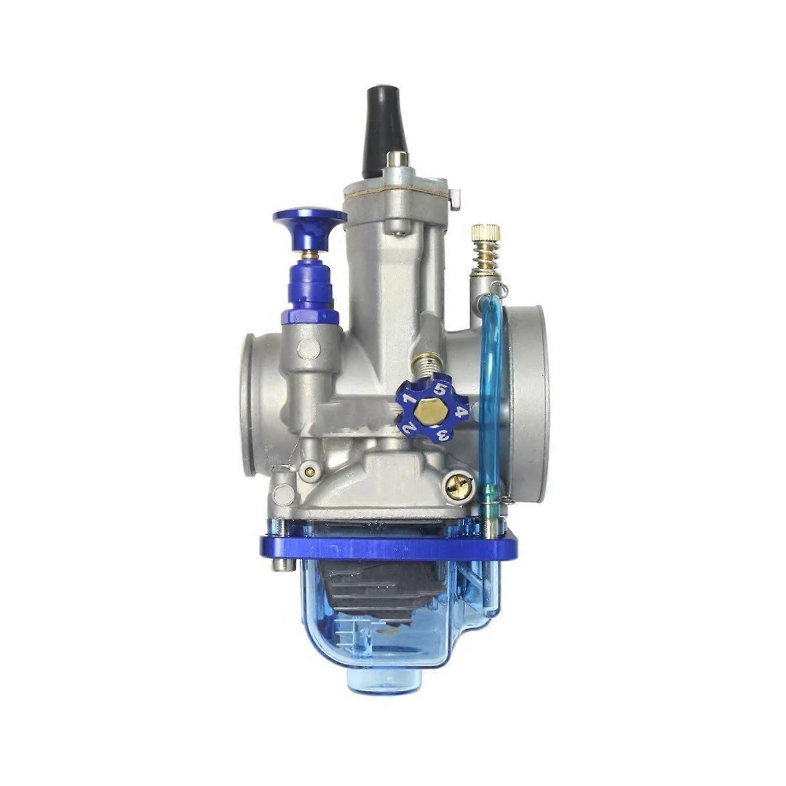 30mm Racing Motorcycle Carburetor Transparent Blue Bottom  Performance Universal Fit
