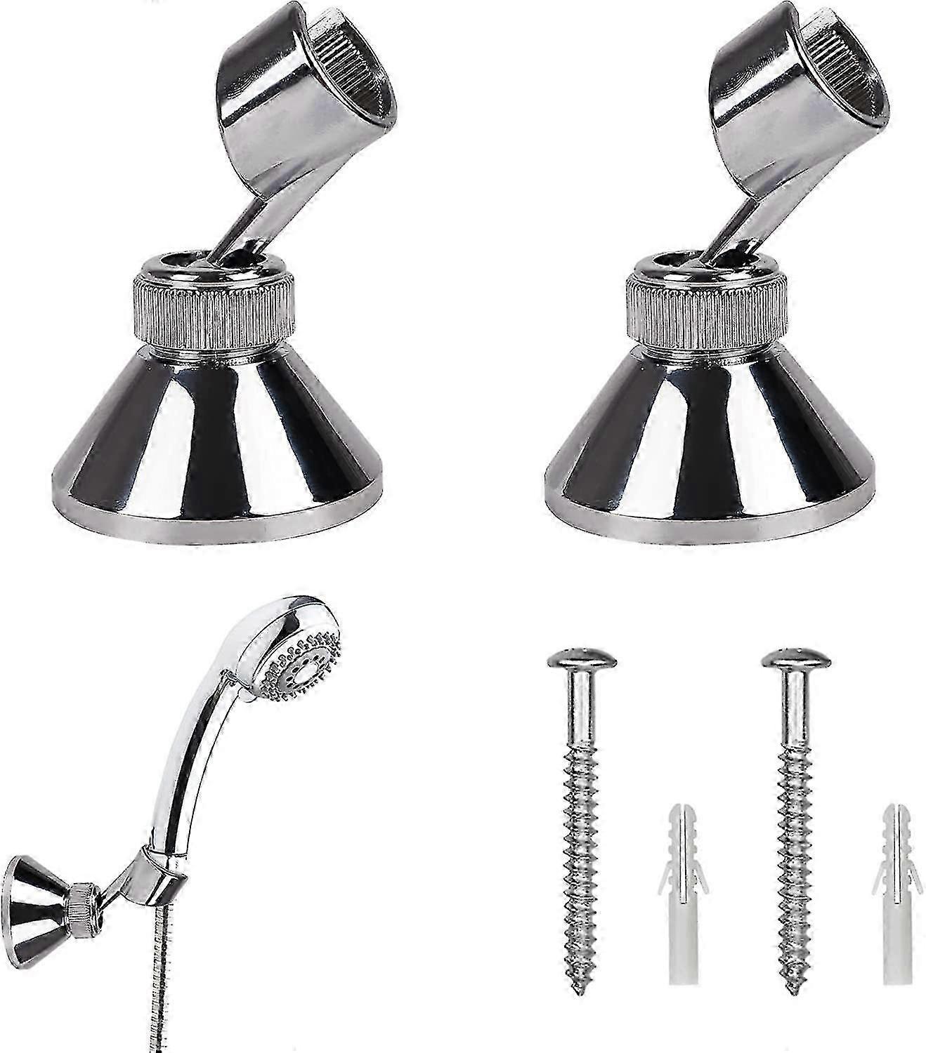 2025 2 Pcs Shower Head Holders,adjustable Cup Shower Head Bracket, 360 Degrees Rotated Shower