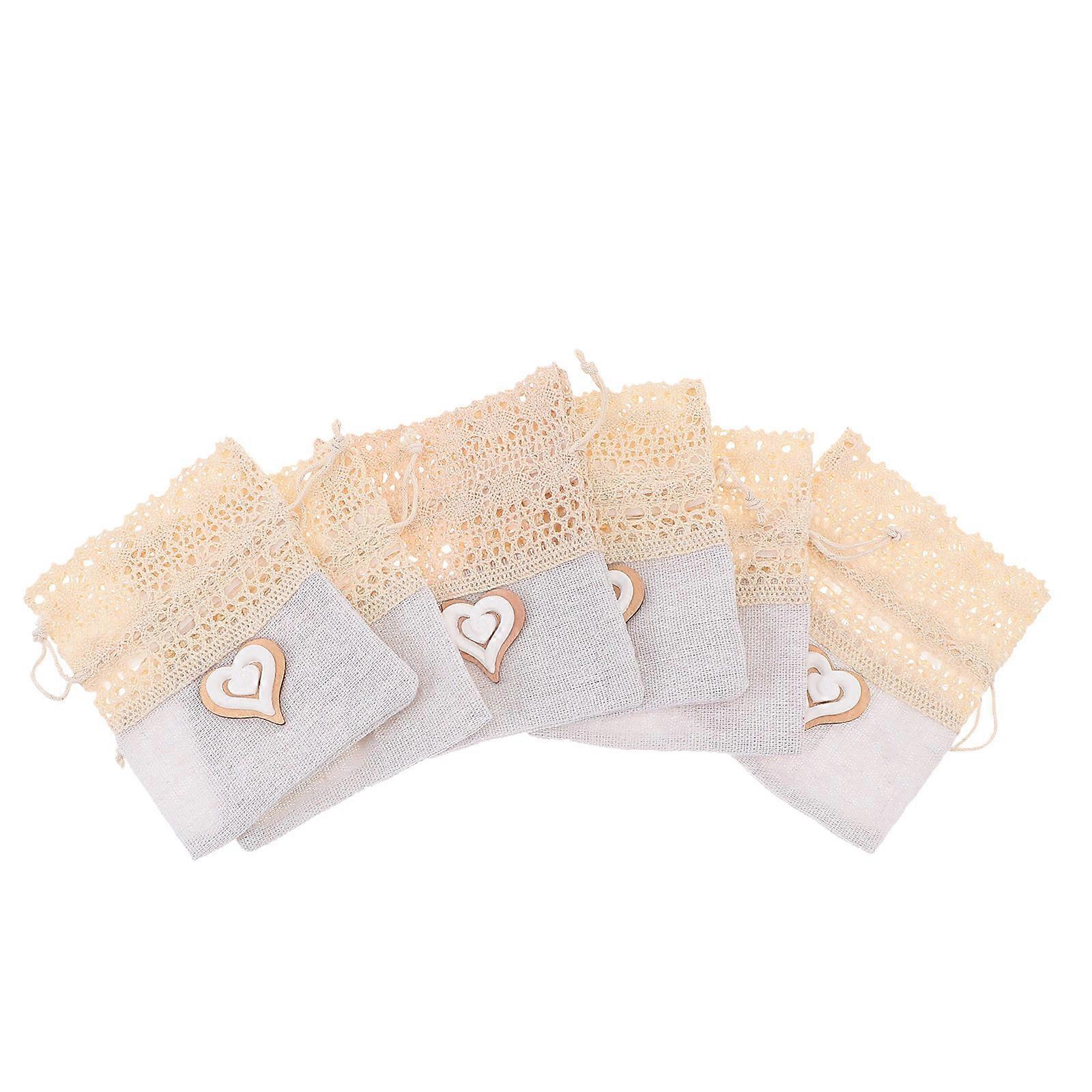 Wedding Candy Bag for Storage Use 6Pcs White Sachet Bags