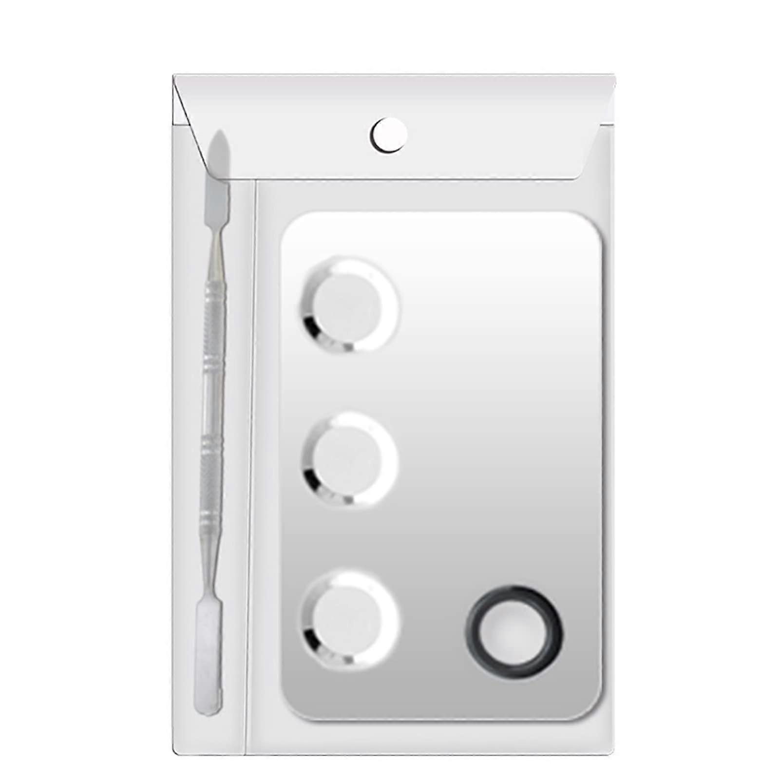 Stainless Steel Square Makeup Mixing Palette with Three Grooves Easy Clean Smooth Surface