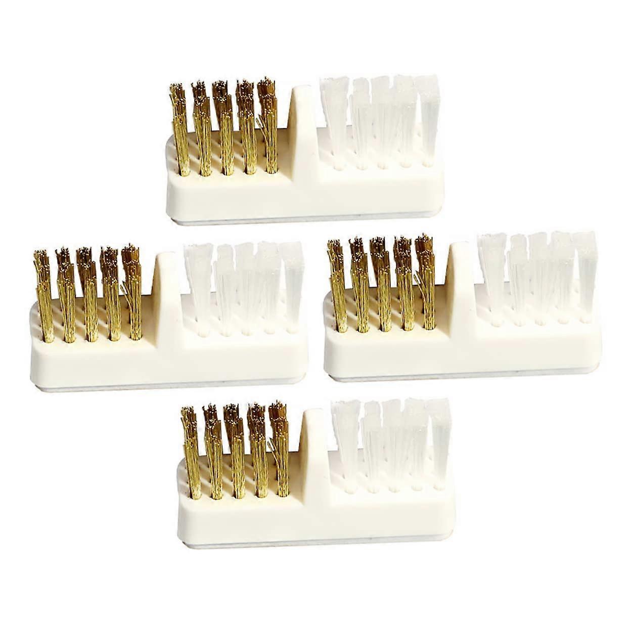 Nail Drill Bit Cleaning Brush Set 4pcs Durable Copper Wire Tools for Fast Dust Removal in Salon