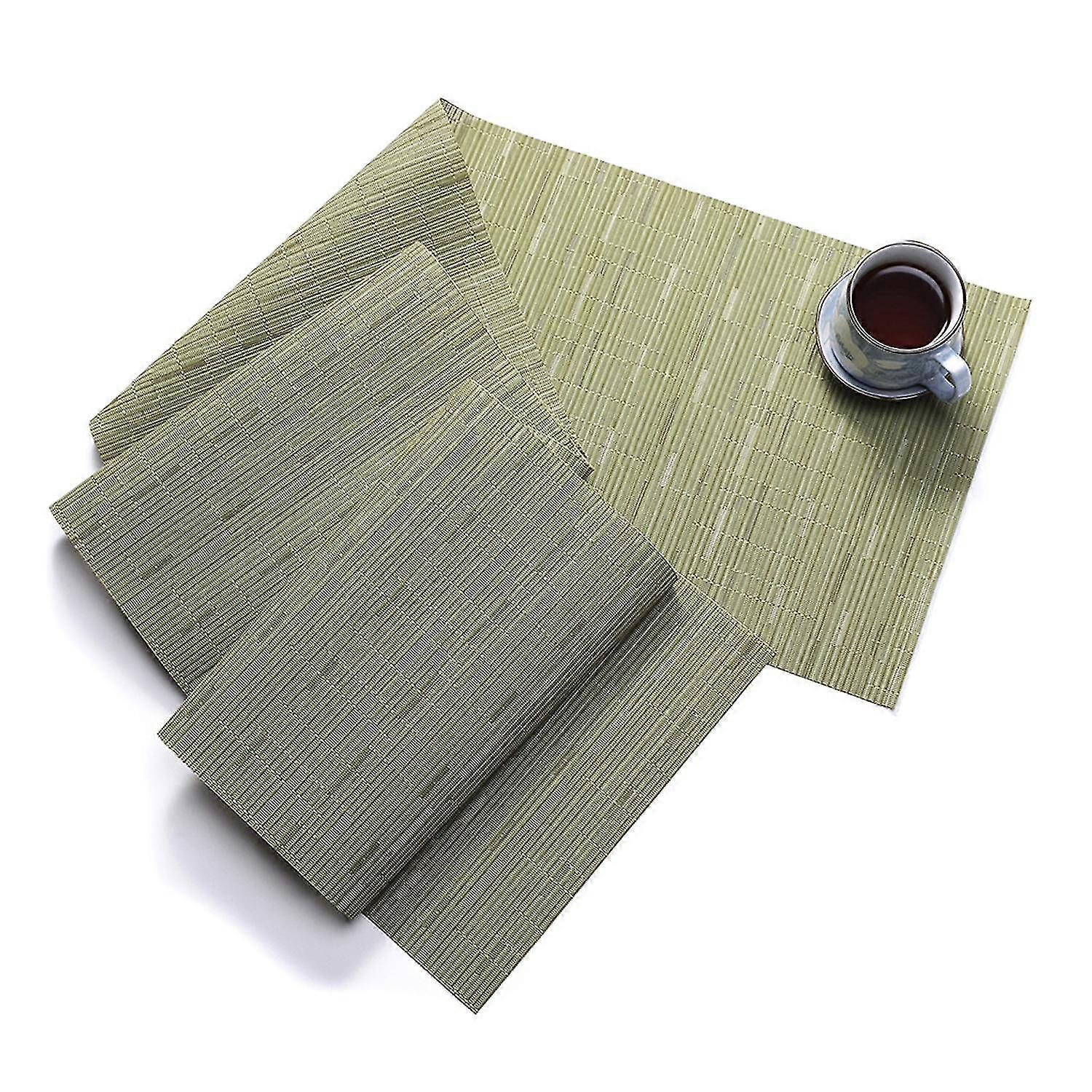 Table Runner Bamboo Texture Heat Insulation PVC Wedding Party Dining Table Runner for Bar