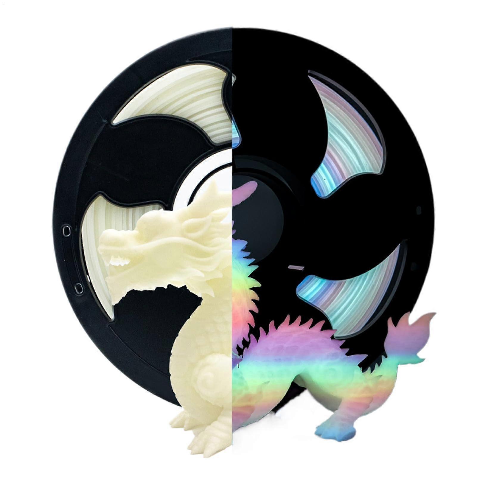 Glow in Dark Rainbow Silk PLA 3D Printer Filament 1.75mm Gradient Multicolor for Ender Series