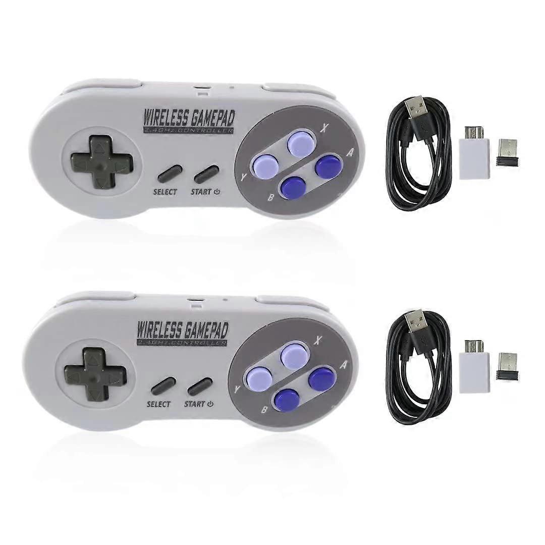 2Pcs 2.4GHz Wireless Controller with Turbo Button for SNES, PC, Raspberry Pi, Switch, Android TV Ref:1918