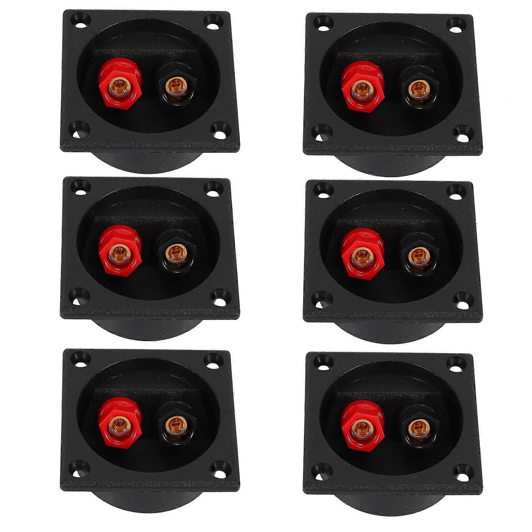 6X Square Board Binding Post Speaker Box Terminal Cup Wire Cable Box Connector