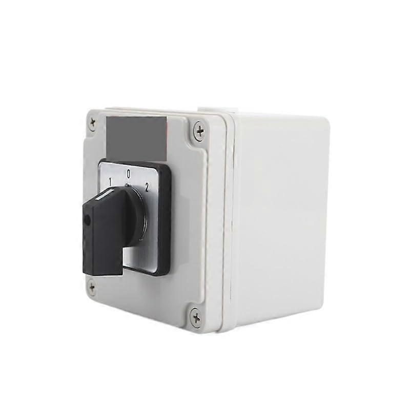 32A 3 Position Rotary Cam Changeover Switch with Enclosure, 3 Phase 12 Terminals