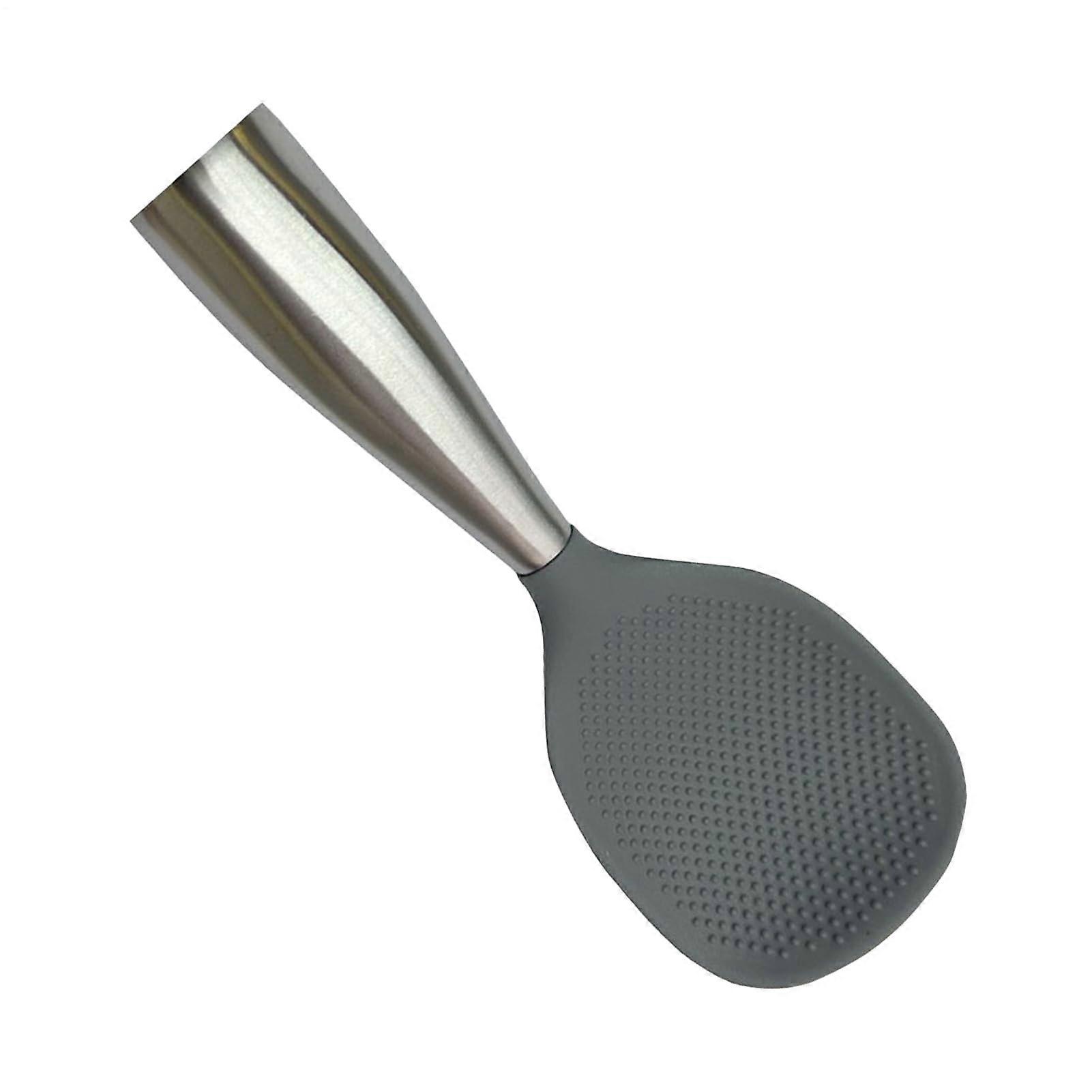 Nonstick Rice Paddle with Nonslip Silicone Upright Handle, Selfstanding Rice Server Spoon