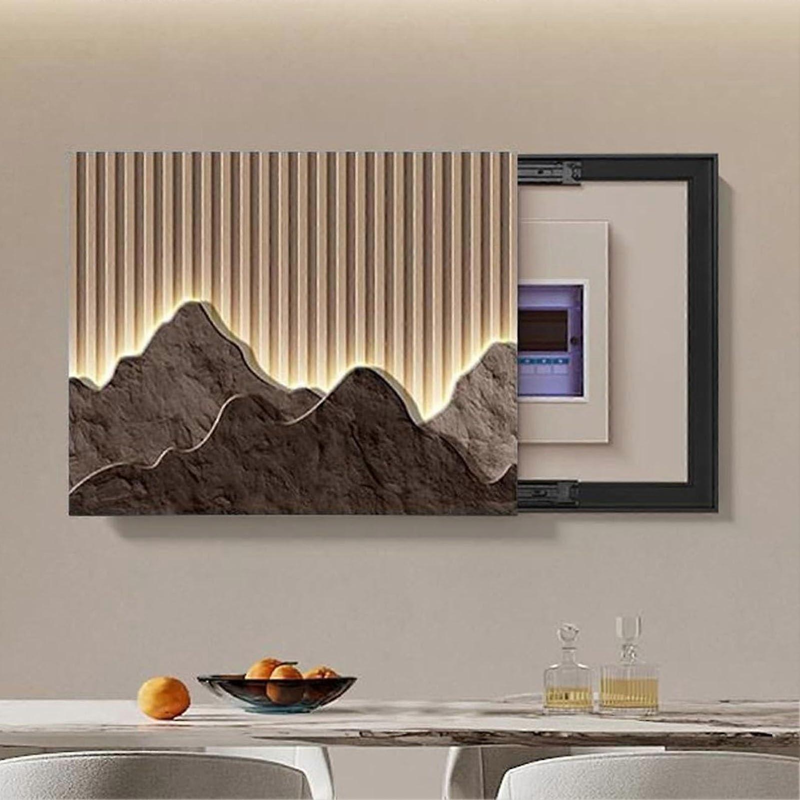 Electrical Panel Cover Decorative Wall Mounted with Elegant Sliding Design, 40x30cm Color1