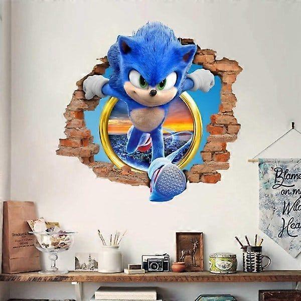 Sonic wall decor sticker, children's cartoon bedroom background wall