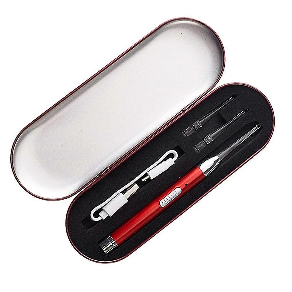 Visual Ear Cleaner with LED Light, USB Rechargeable Ear Wax Removal Tool, White Dinosaur Doodle4