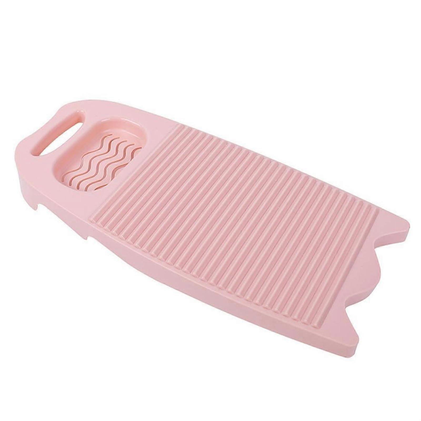 Large Plastic Washboard for Clothes with Antislip Scrub Surface, Easy Stain Removal, Pink