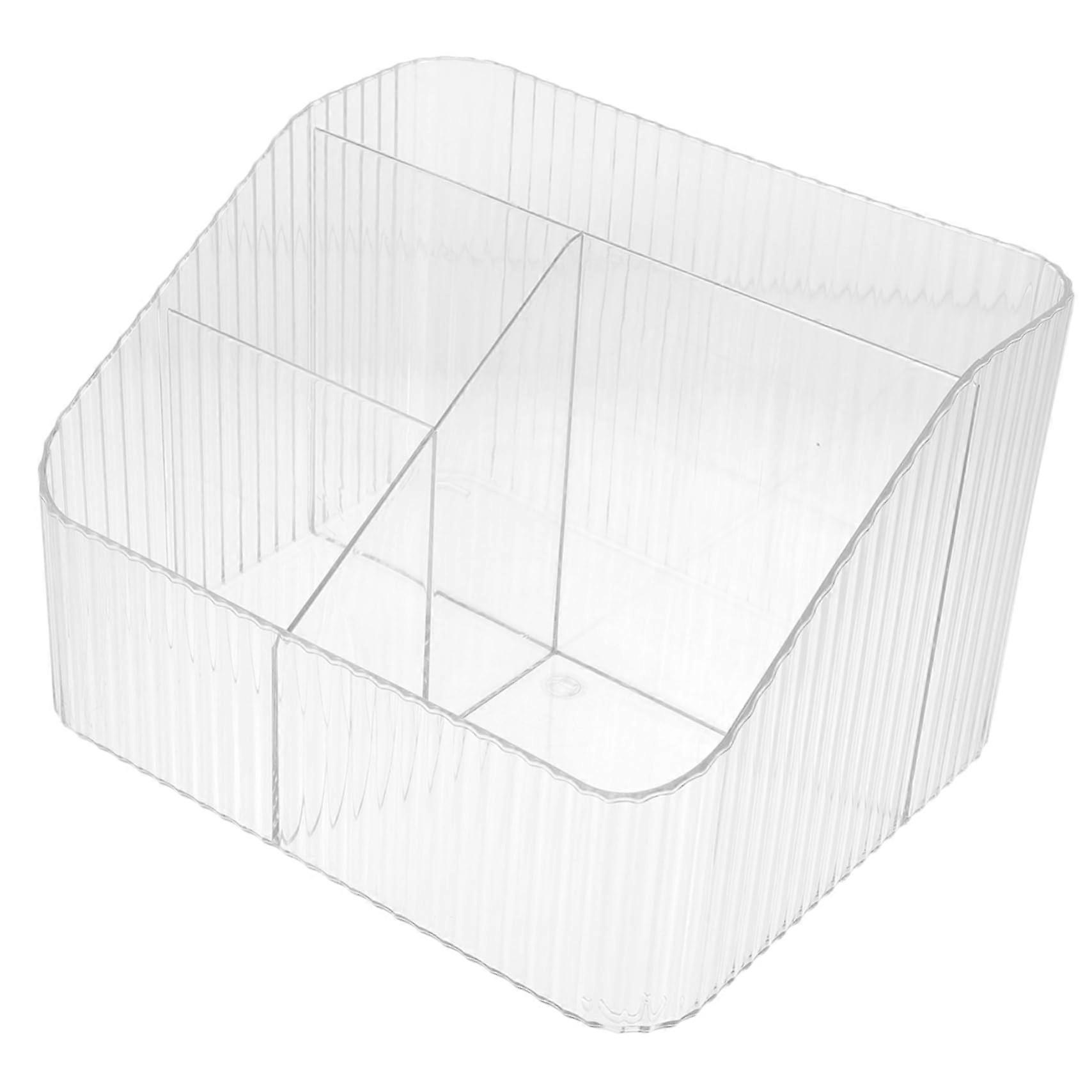 Acrylic Desk Organizer with Compartments, Large Capacity MultiFunctional Storage Box for Home Office