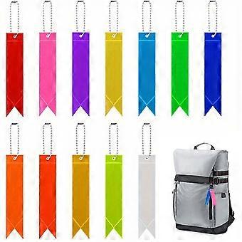 12-pack Reflective Labels Reflective Strips Backpack Labels Children's Backpack Labels Keychains Safety Warning Labels for Cycling Walking and 15cm