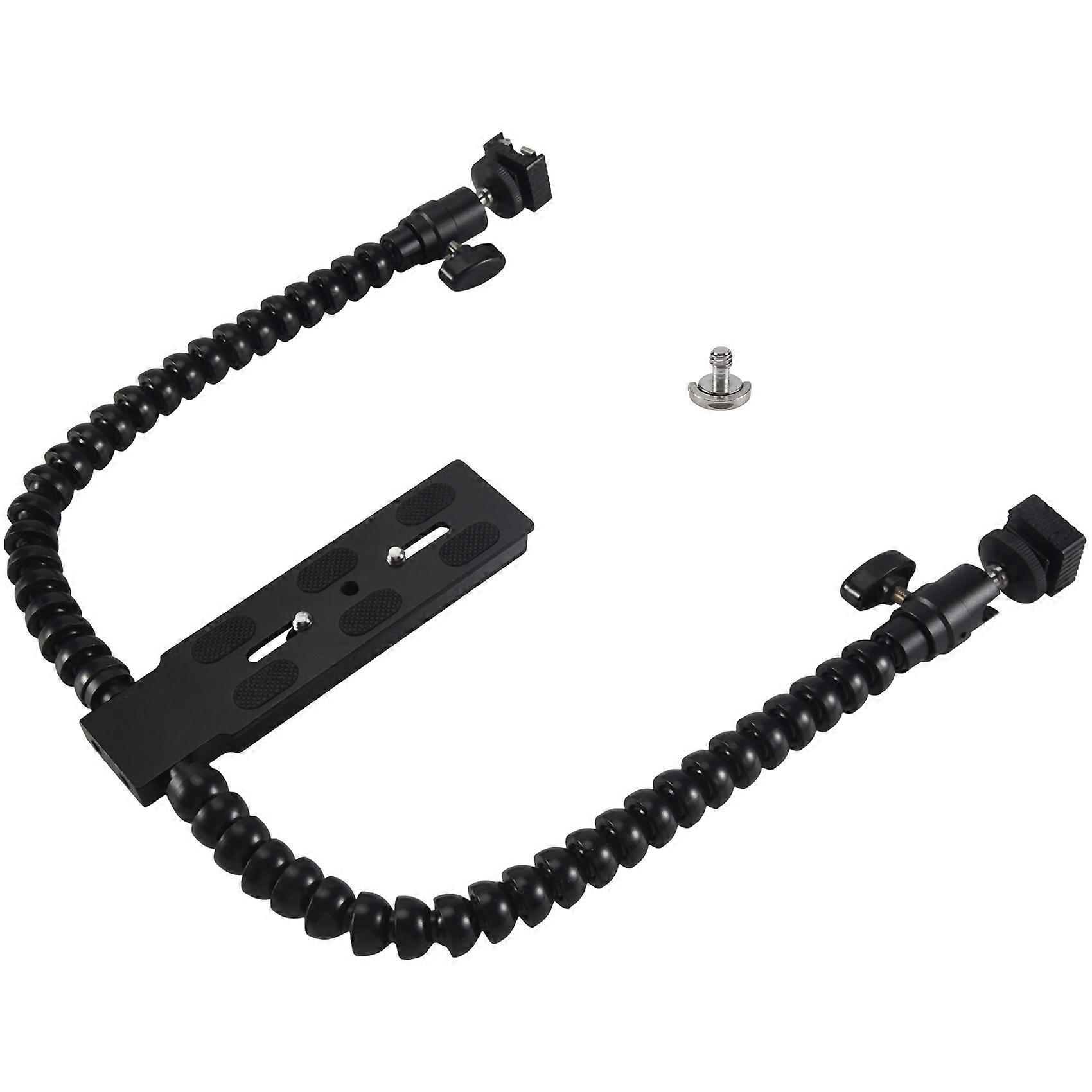 Support de support de flash de griffe porte-flash flexible à double bras pour