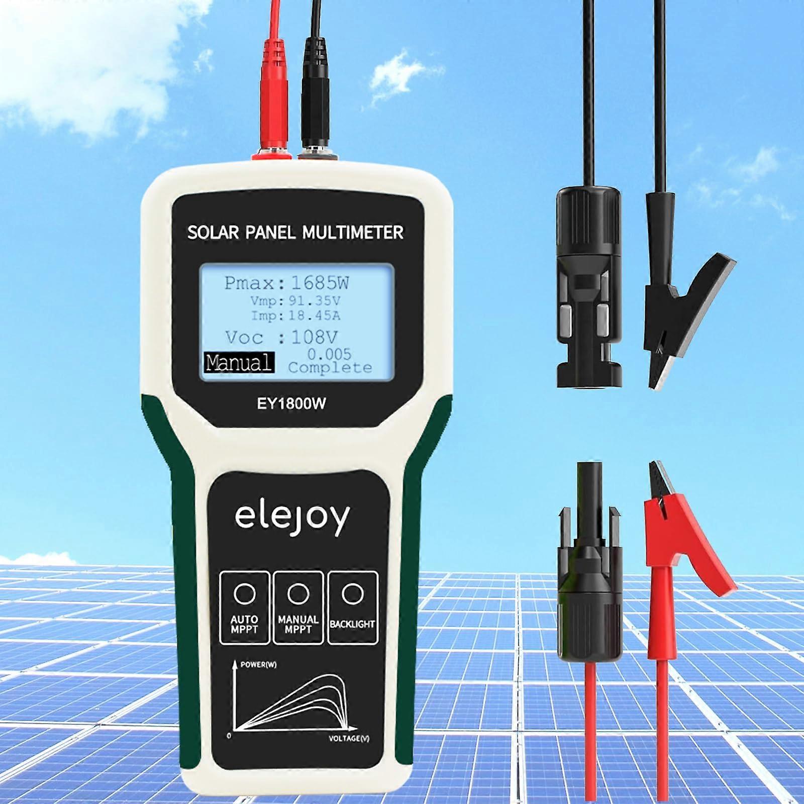 1800W MPPT Solar Panel Tester with LCD Display, Smart PV Multimeter for Voltage Testing and Safety