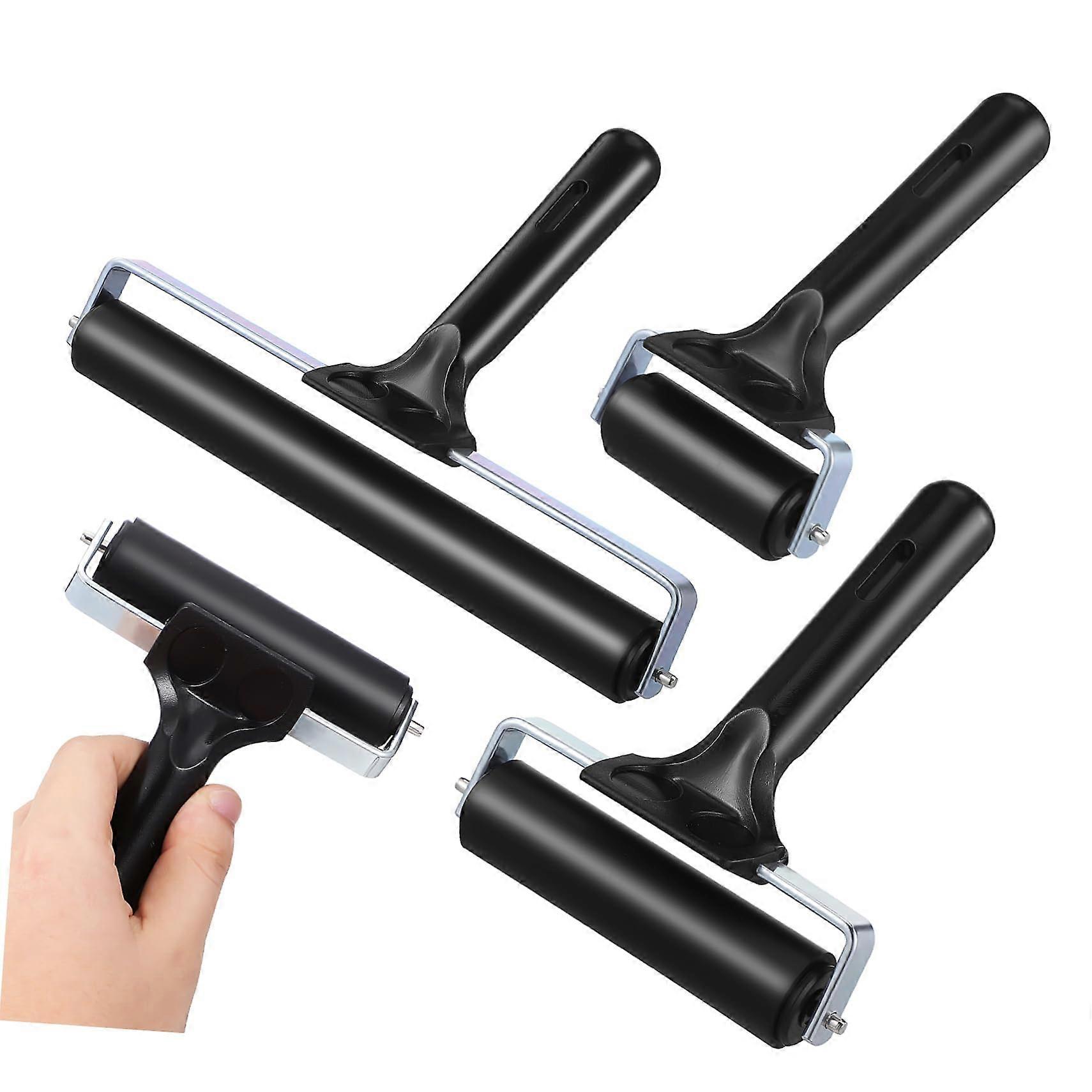 3pcs Printmaking Brayer Set 6cm 10cm 20cm Rubber Rollers for Stamping Crafting