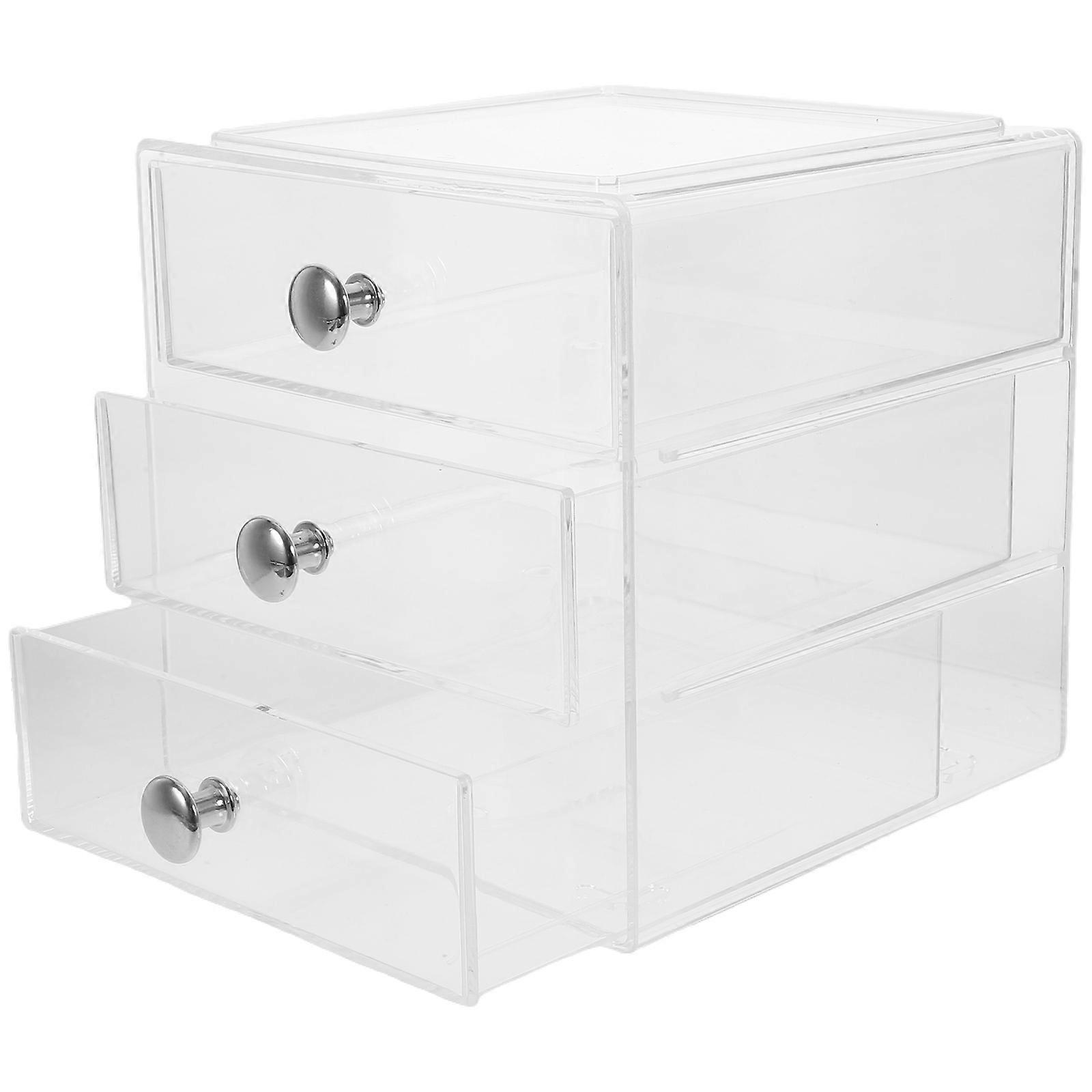 Stackable Three-Layer Drawer Type Storage Box for Items Storage
