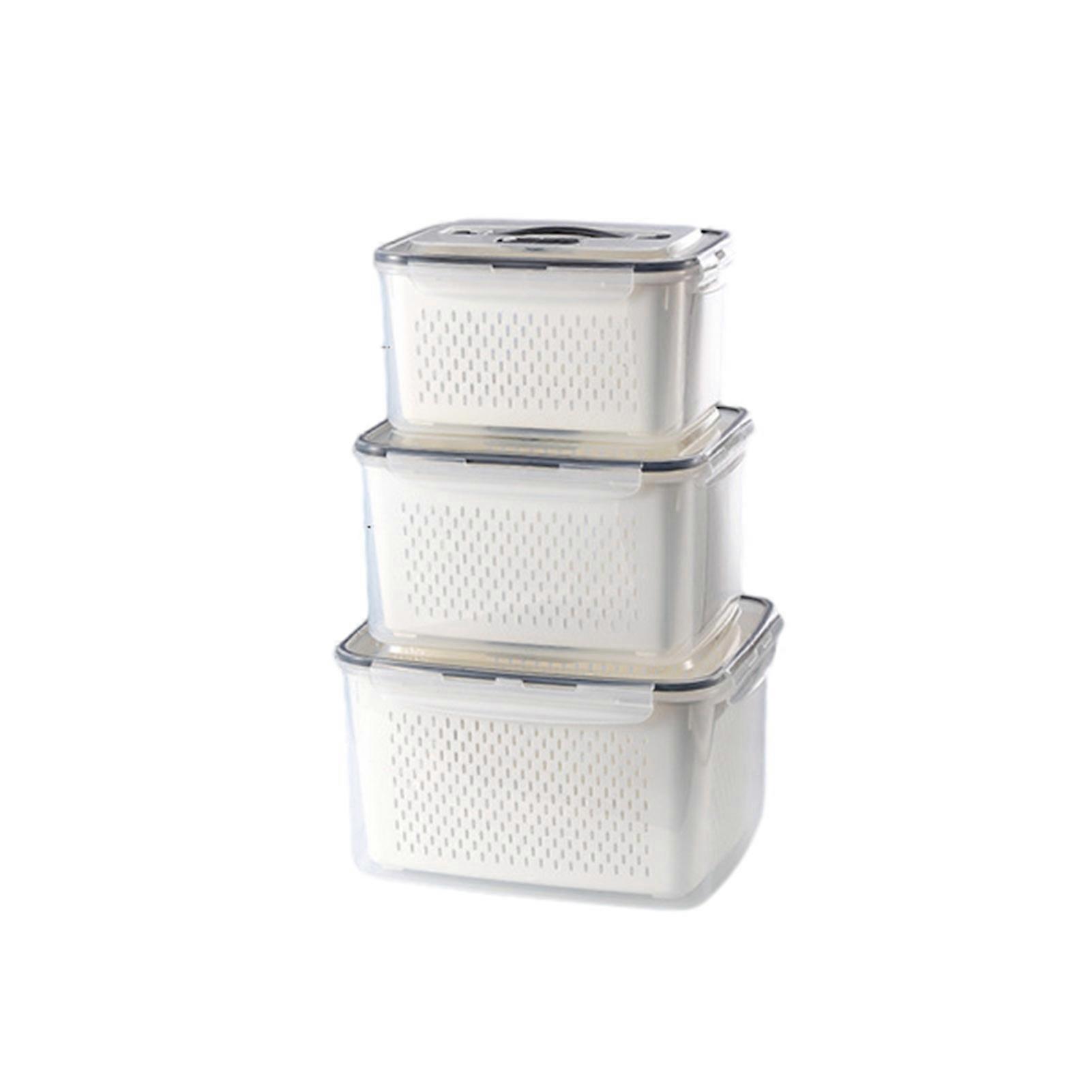 Leak Proof Fruit Containers with Divider for Fridge Organization