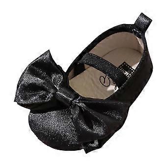Baby Infant Girl Mary Jane Shoes Bow Baby Dress Shoes PU Leather Non-Slip Rubber Sole First Walkers Princess Wedding Newborn Black 5