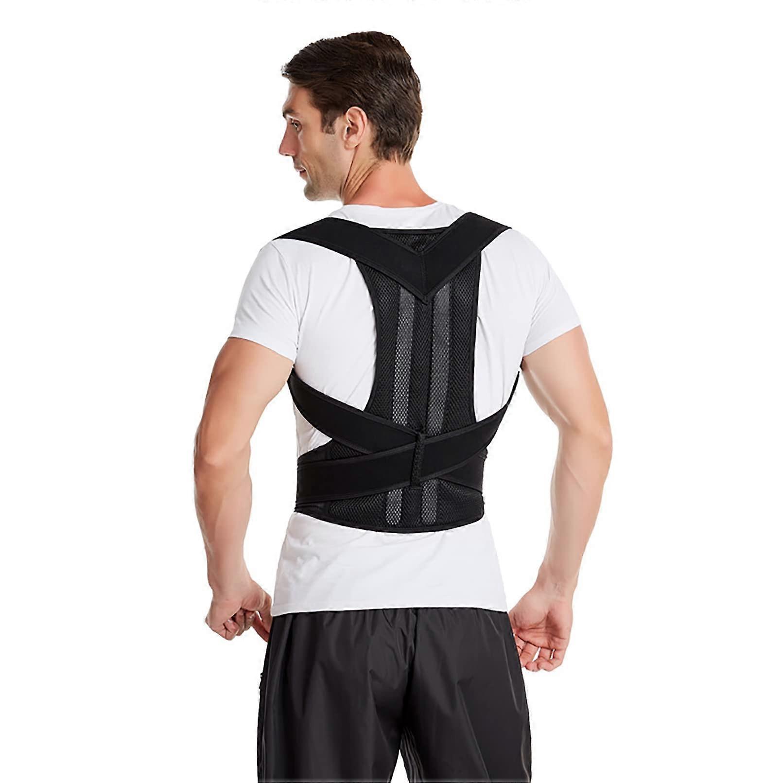 Posture Corrector Belt with Spring Support, Breathable Adjustable Back Support Brace XL